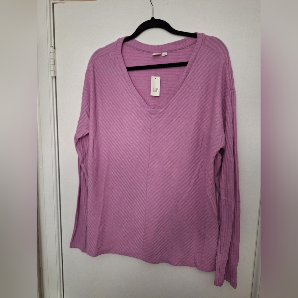 Gap pink knit large tall sweater nwt